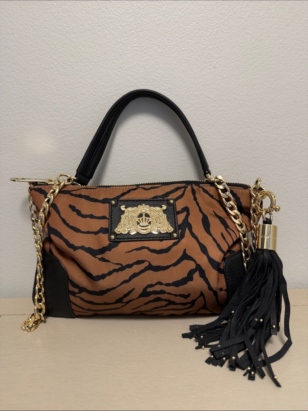 Juicy Couture Vintage Tiger Animal Print Crossbody Bag Y2K Indie Sleaze McBling